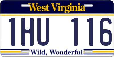 WV license plate 1HU116