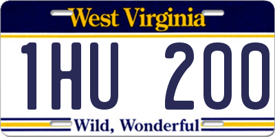 WV license plate 1HU200