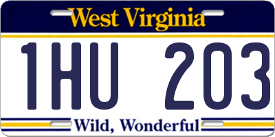 WV license plate 1HU203