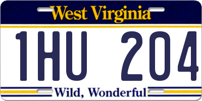 WV license plate 1HU204
