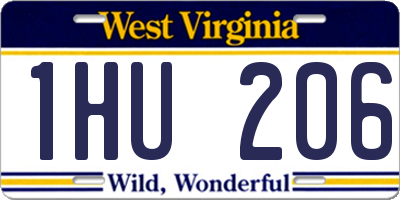 WV license plate 1HU206