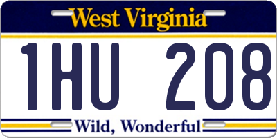 WV license plate 1HU208