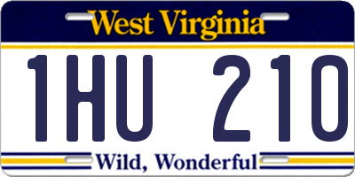 WV license plate 1HU210