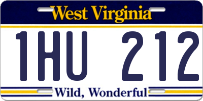 WV license plate 1HU212