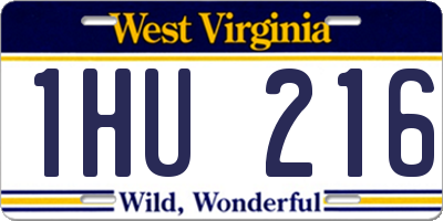 WV license plate 1HU216