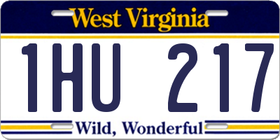 WV license plate 1HU217