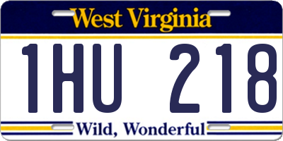 WV license plate 1HU218