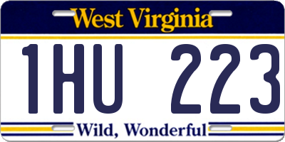 WV license plate 1HU223