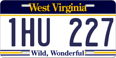 WV license plate 1HU227