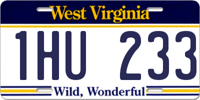 WV license plate 1HU233