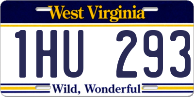 WV license plate 1HU293