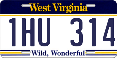 WV license plate 1HU314