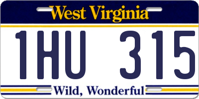 WV license plate 1HU315