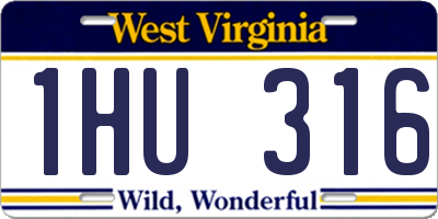 WV license plate 1HU316