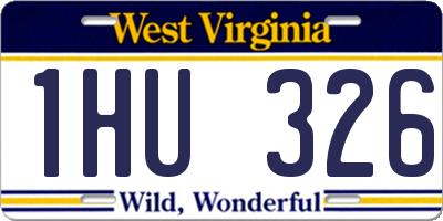 WV license plate 1HU326