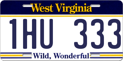 WV license plate 1HU333