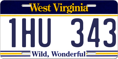 WV license plate 1HU343