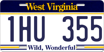 WV license plate 1HU355
