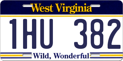 WV license plate 1HU382