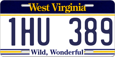 WV license plate 1HU389