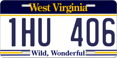 WV license plate 1HU406
