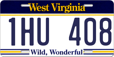 WV license plate 1HU408