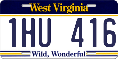 WV license plate 1HU416