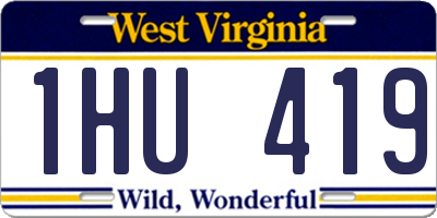 WV license plate 1HU419