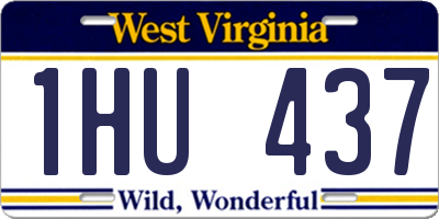 WV license plate 1HU437