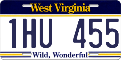 WV license plate 1HU455
