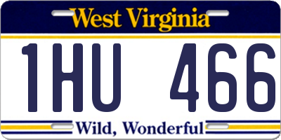 WV license plate 1HU466