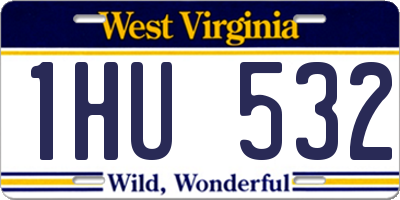 WV license plate 1HU532