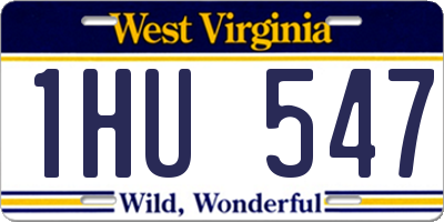 WV license plate 1HU547
