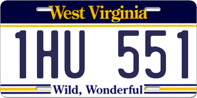 WV license plate 1HU551