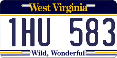 WV license plate 1HU583