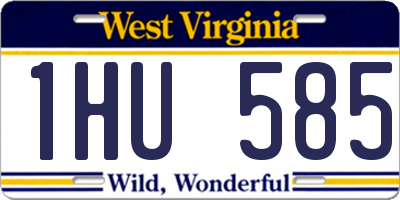 WV license plate 1HU585