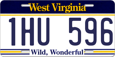 WV license plate 1HU596