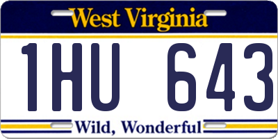 WV license plate 1HU643