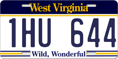 WV license plate 1HU644