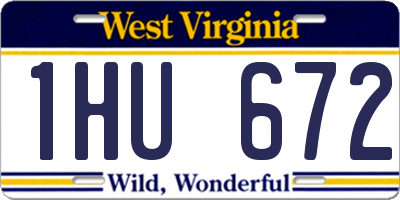 WV license plate 1HU672