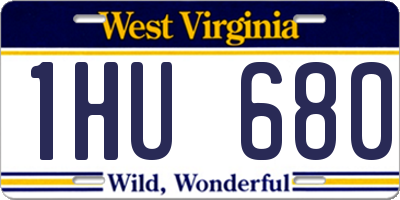 WV license plate 1HU680