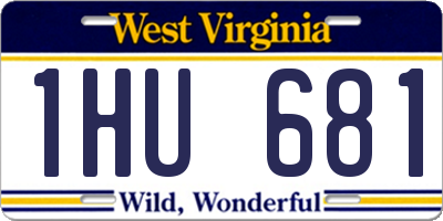 WV license plate 1HU681