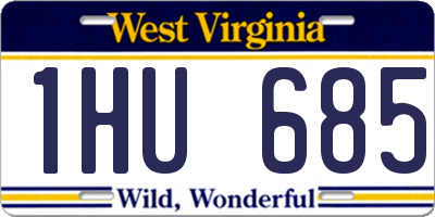 WV license plate 1HU685
