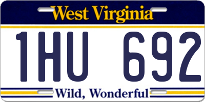 WV license plate 1HU692