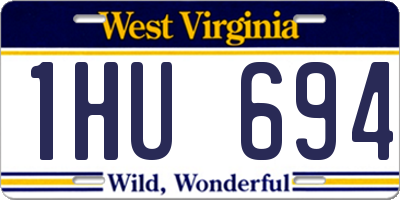 WV license plate 1HU694