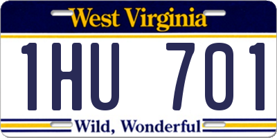 WV license plate 1HU701