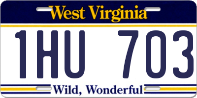 WV license plate 1HU703