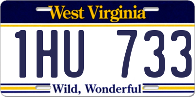 WV license plate 1HU733