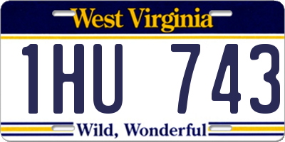 WV license plate 1HU743