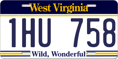 WV license plate 1HU758